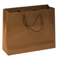 shopper in carta monopatinata bronzo plastificata lucida corda cotone