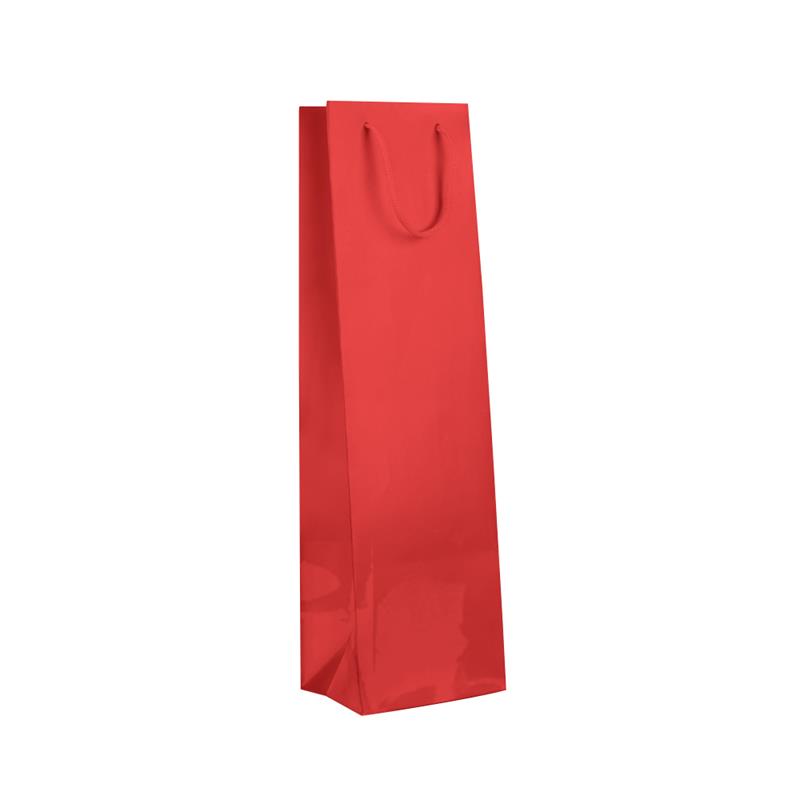shopper in carta monopatinata rossa plastificata lucida corda cotone