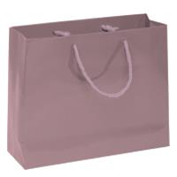 shopper in carta monopatinata rosa antico plast.opaca corda cotone