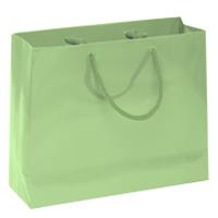shopper in carta monopatinata verde plastificata opaca corda cotone