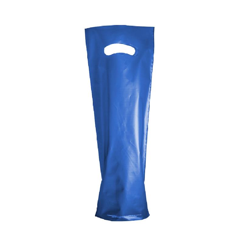 shopper portabottiglia in plastica blu manico fagiolo