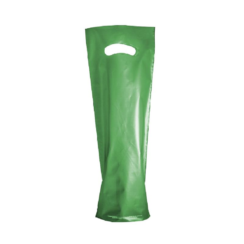 shopper portabottiglia in plastica verde scuro manico fagiolo