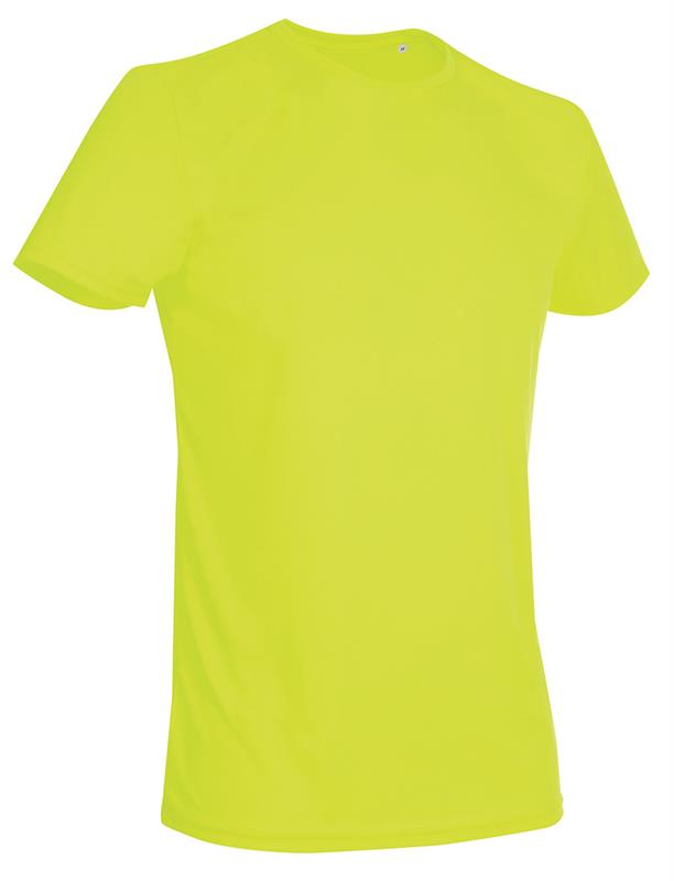 t-shirt con girocollo da uomo in poliestere giallo