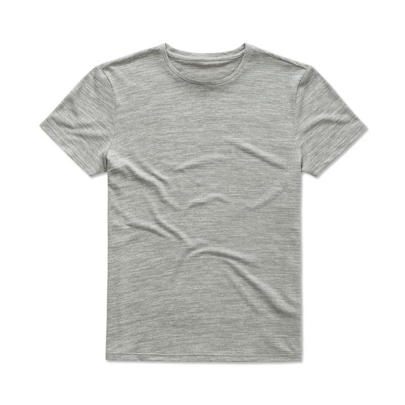 t-shirt da uomo in poliestere grigio effetto melange