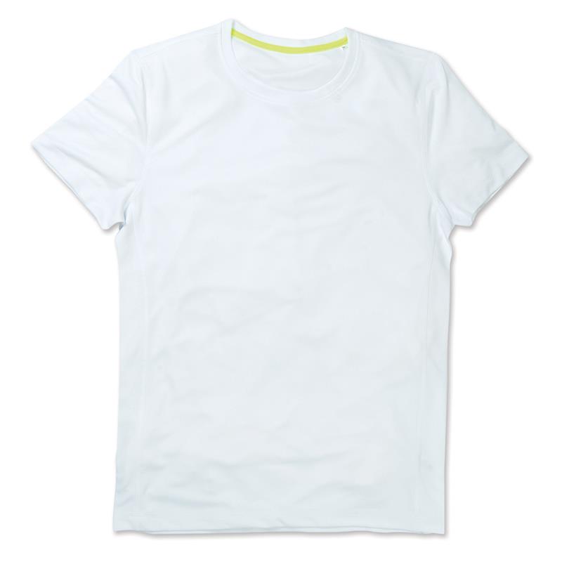 t-shirt con girocollo da uomo in poliestere bianco 