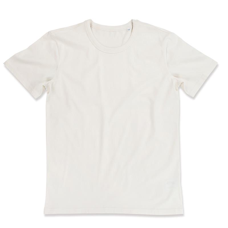 t-shirt da uomo in jersey bianco crema con girocollo