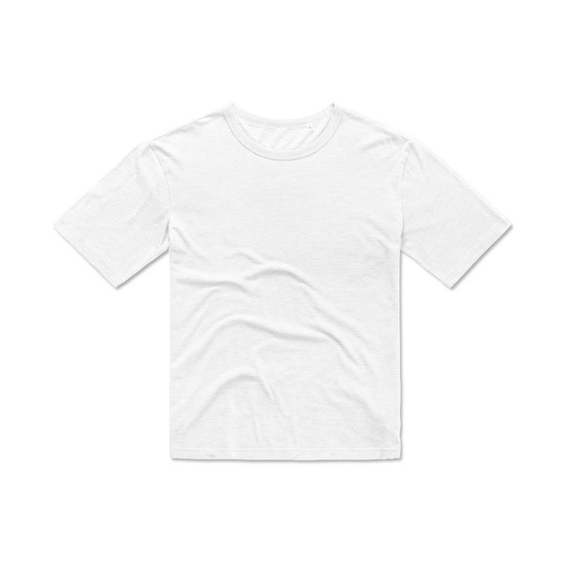 t-shirt da uomo in cotone filato bianco con girocollo