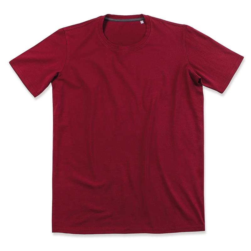t-shirt da uomo con girocollo in cotton-elastan