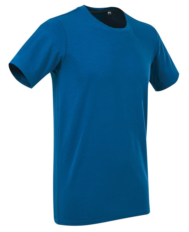 t-shirt da uomo con girocollo in cotton-elastan