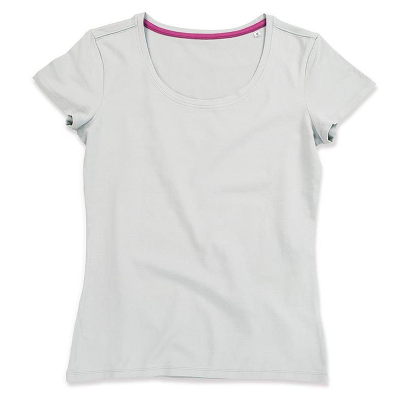 t-shirt da donna con girocollo in cotton-elastan