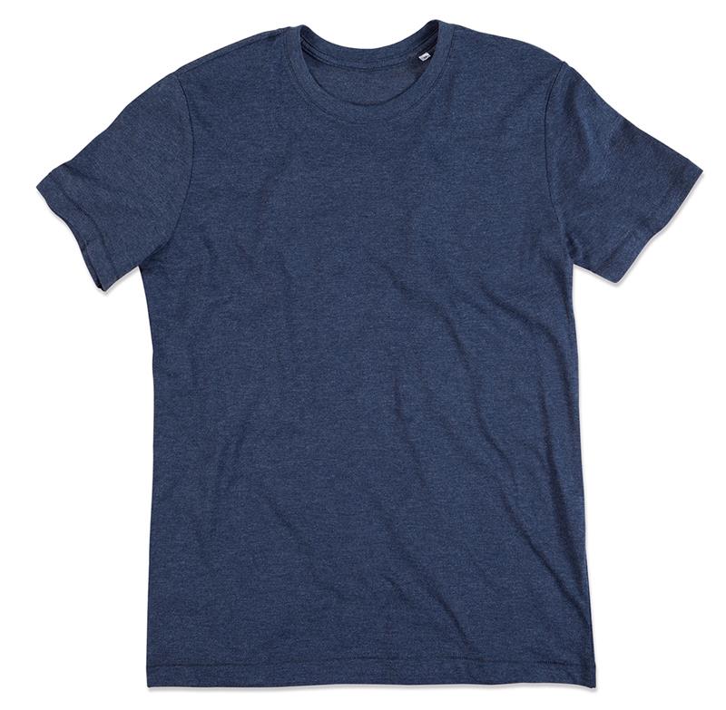 t-shirt da uomo con girocollo in melange di cotone