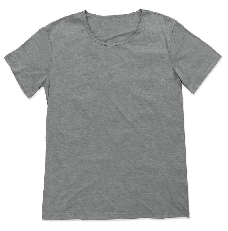 t-shirt oversize da uomo in tessuto melange grigio con girocollo