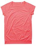SPORTS T-SHIRT ABBIGLIAMENTO COLLEZIONE ACTIVE PERFORMANCE RAGLAN T-shirt da donna con girocollo manica corta corallo melange