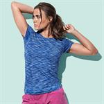 SPORTS T-SHIRT ABBIGLIAMENTO COLLEZIONE ACTIVE SEAMLESS RAGLAN T-shirt da donna in poliestere blu reale effetto melange